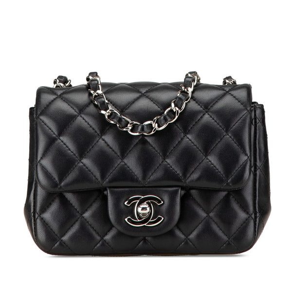 シャネル マトラッセ ココマーク ミニ チェーン ショルダーバッグ ブラック ラムスキン レディース CHANEL 【中古】