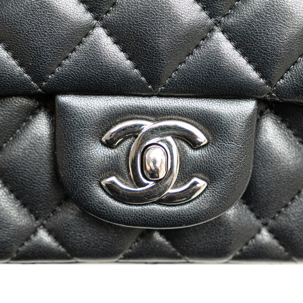 シャネル マトラッセ ココマーク ミニ チェーン ショルダーバッグ ブラック ラムスキン レディース CHANEL 【中古】