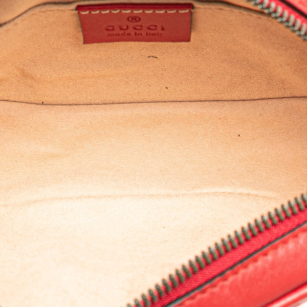 グッチ GGマーモント キルティング ウエストバッグ ボディバッグ 476434 レッド ゴールド レザー レディース GUCCI 【中古】