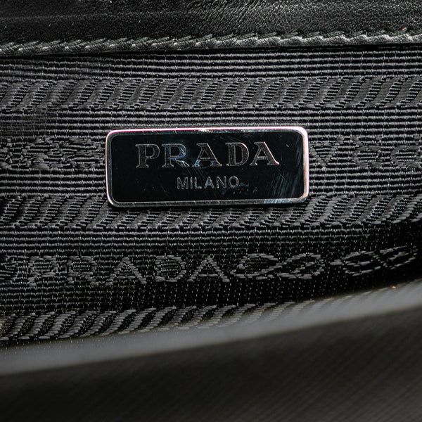 プラダ サフィアーノ チェーン ショルダーバッグ ブラック レザー レディース PRADA 【中古】