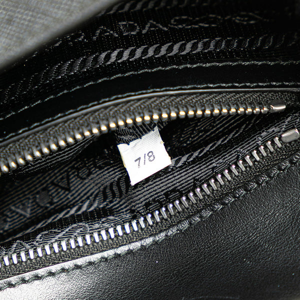 プラダ サフィアーノ チェーン ショルダーバッグ ブラック レザー レディース PRADA 【中古】