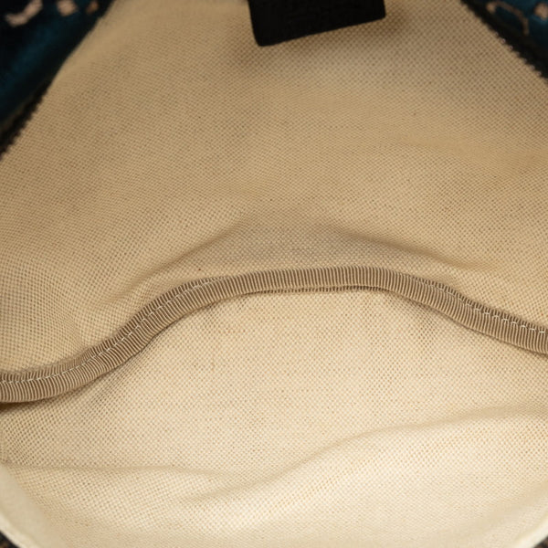 グッチ GGベルベット GGマーモント シェリーライン ボディバッグ ウエストバッグ 574968 ネイビー グリーン ベルベット レディース GUCCI 【中古】