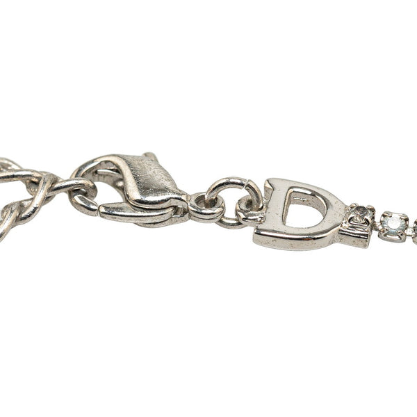 ディオール Dロゴ ラインストーン ブレスレット シルバー メタル レディース Dior 【中古】