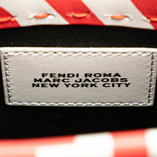 フェンディ サンシャイン ショッパー ミニ ハンドバッグ ショルダーバッグ 2WAY 8BS051 レッド ホワイト レザー レディース FENDI 【中古】