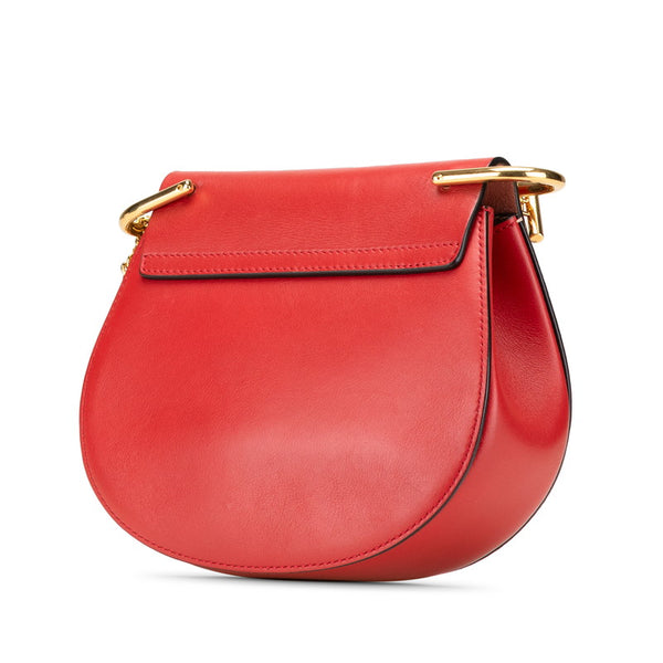クロエ ドリュー ショルダーバッグ レッド ピンク レザー スウェット レディース Chloe 【中古】