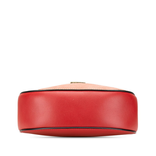 クロエ ドリュー ショルダーバッグ レッド ピンク レザー スウェット レディース Chloe 【中古】