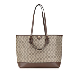 グッチ GGスプリーム トートバッグ ワンショルダーバッグ 778958 ベージュ ブラウン PVC レザー レディース GUCCI 【中古】