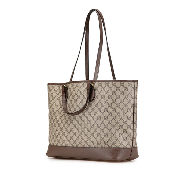 グッチ GGスプリーム トートバッグ ワンショルダーバッグ 778958 ベージュ ブラウン PVC レザー レディース GUCCI 【中古】