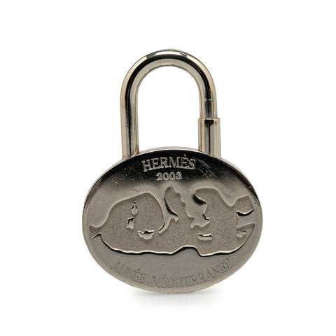 エルメス 地中海 2003年限定 カデナ パドロック 南京錠 シルバー メタル レディース HERMES 【中古】