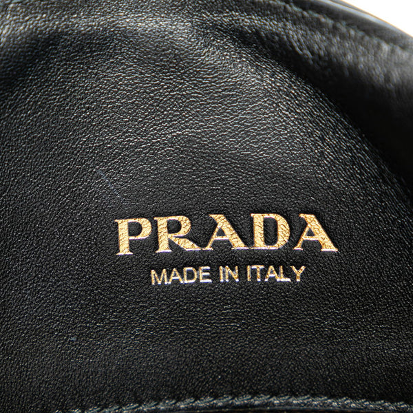 プラダ ロゴ キルティング ハンドバッグ トートバッグ ブラック レザー レディース PRADA 【中古】