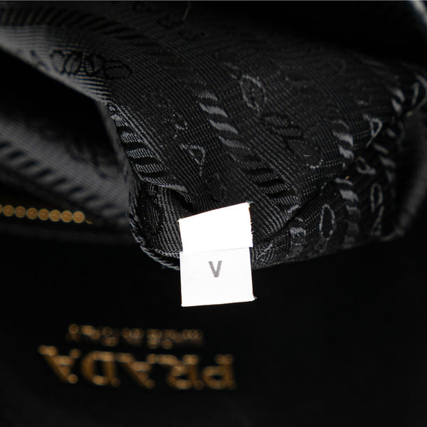 プラダ ロゴ キルティング ハンドバッグ トートバッグ ブラック レザー レディース PRADA 【中古】