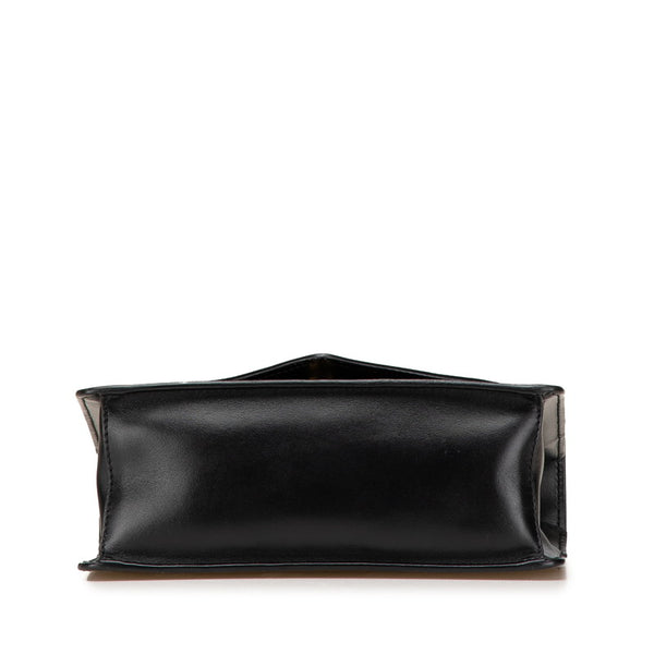 プラダ 三角ロゴプレート チェーン ショルダーバッグ ブラック サフィアーノレザー レディース PRADA 【中古】