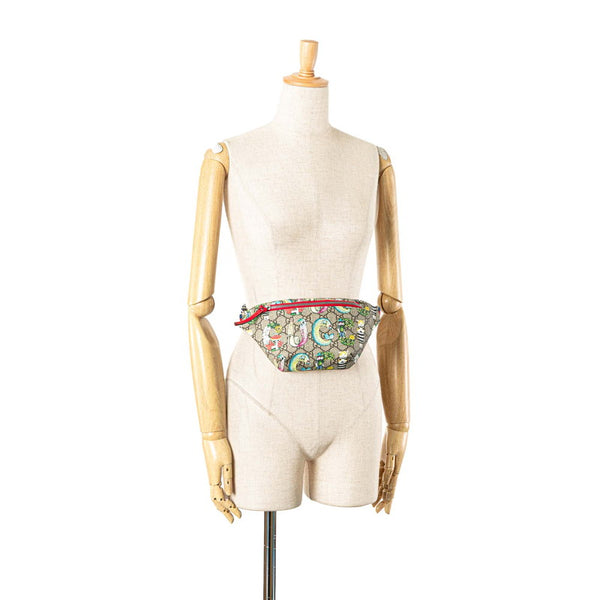 グッチ GGスプリーム ヒグチユウコ ウエストバッグ ボディバッグ 502095 ブラウン マルチカラー PVC レザー レディース GUCCI 【中古】