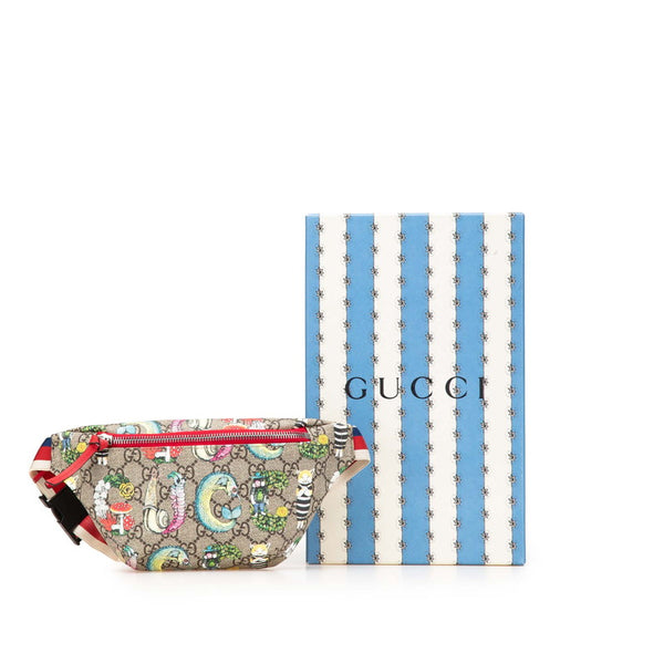 グッチ GGスプリーム ヒグチユウコ ウエストバッグ ボディバッグ 502095 ブラウン マルチカラー PVC レザー レディース GUCCI 【中古】