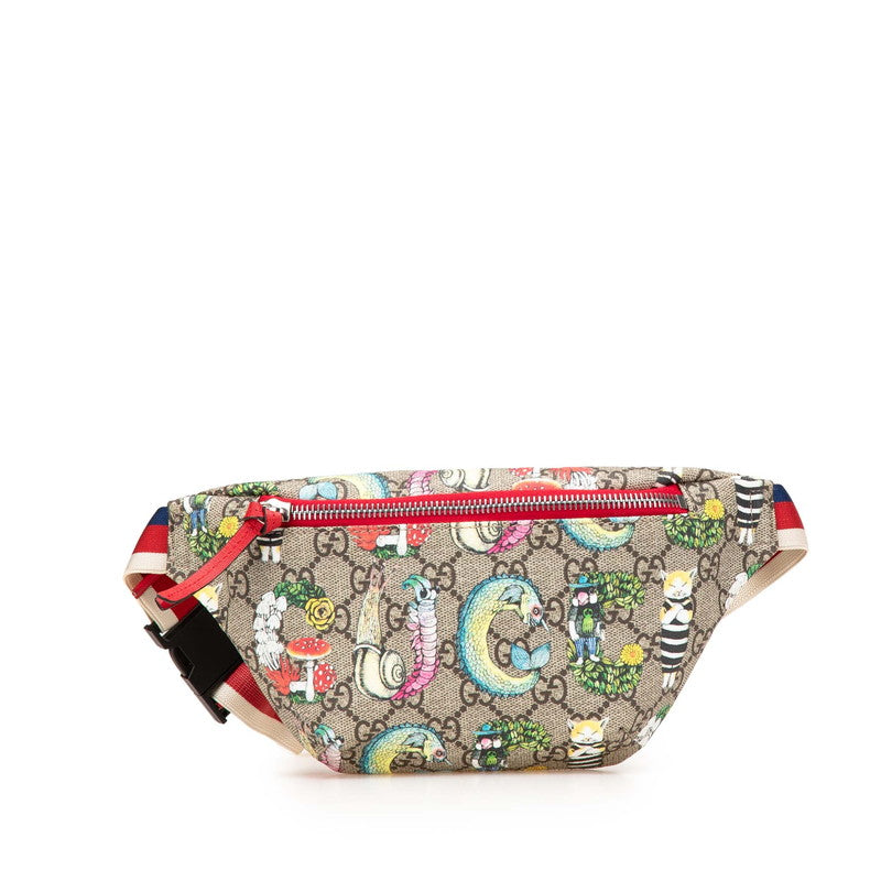 グッチ GGスプリーム ヒグチユウコ ウエストバッグ ボディバッグ 502095 ブラウン マルチカラー PVC レザー レディース GUCCI 【中古】