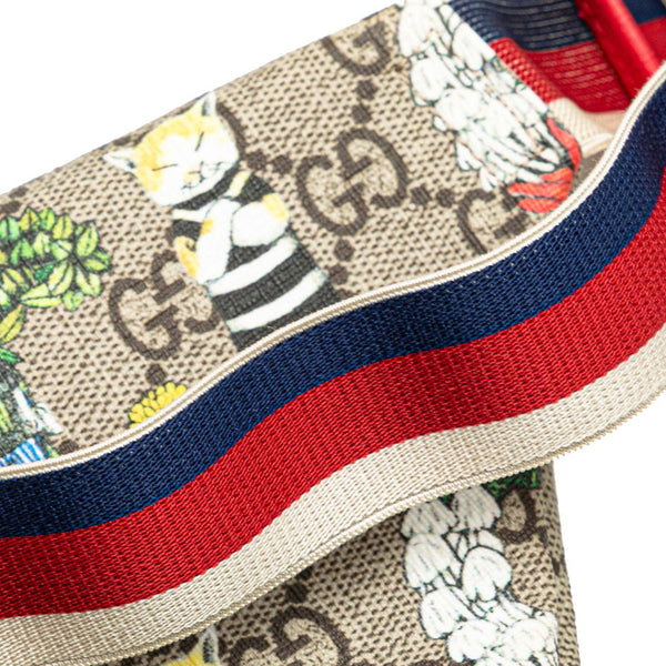 グッチ GGスプリーム ヒグチユウコ ウエストバッグ ボディバッグ 502095 ブラウン マルチカラー PVC レザー レディース GUCCI 【中古】