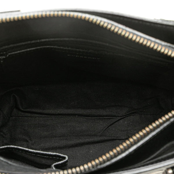 バーバリー ノバチェック ハンドバッグ ベージュ ブラック レッド キャンバス レザー レディース BURBERRY 【中古】
