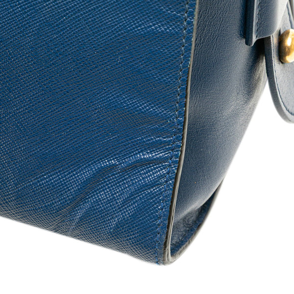 プラダ エスプラナード ハンドバッグ ショルダーバッグ 2WAY 1BA046 ブルー レザー レディース PRADA 【中古】