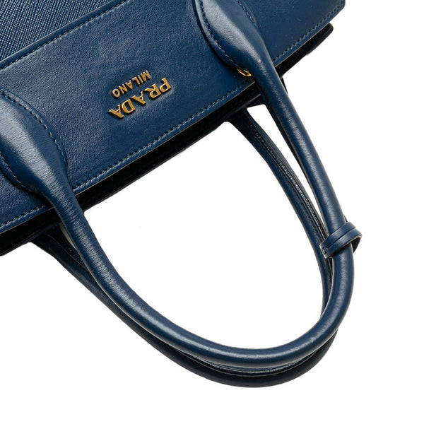 プラダ エスプラナード ハンドバッグ ショルダーバッグ 2WAY 1BA046 ブルー レザー レディース PRADA 【中古】