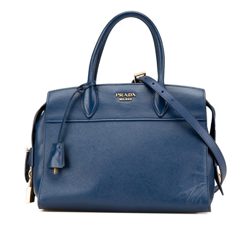 プラダ エスプラナード ハンドバッグ ショルダーバッグ 2WAY 1BA046 ブルー レザー レディース PRADA 【中古】