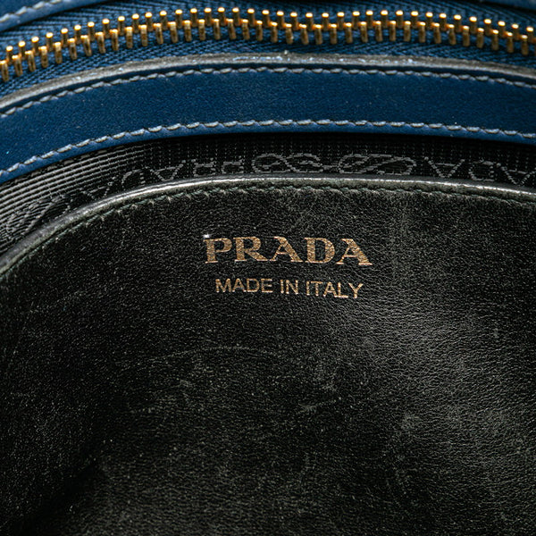 プラダ エスプラナード ハンドバッグ ショルダーバッグ 2WAY 1BA046 ブルー レザー レディース PRADA 【中古】