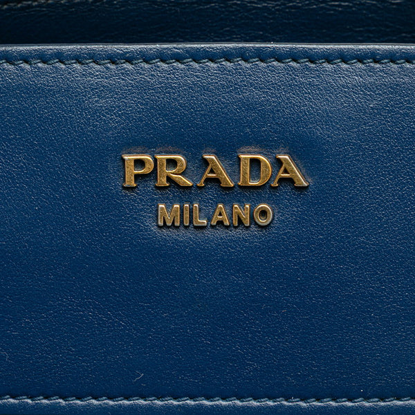 プラダ エスプラナード ハンドバッグ ショルダーバッグ 2WAY 1BA046 ブルー レザー レディース PRADA 【中古】