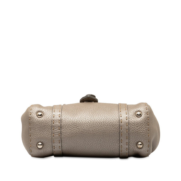 フェンディ セレリア リンダ ミニ ハンドバッグ 8R486 グレー シルバー レザー レディース FENDI 【中古】