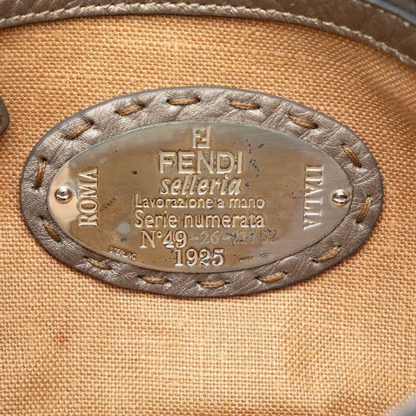 フェンディ セレリア リンダ ミニ ハンドバッグ 8R486 グレー シルバー レザー レディース FENDI 【中古】