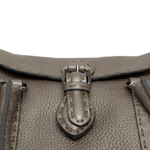 フェンディ セレリア リンダ ミニ ハンドバッグ 8R486 グレー シルバー レザー レディース FENDI 【中古】