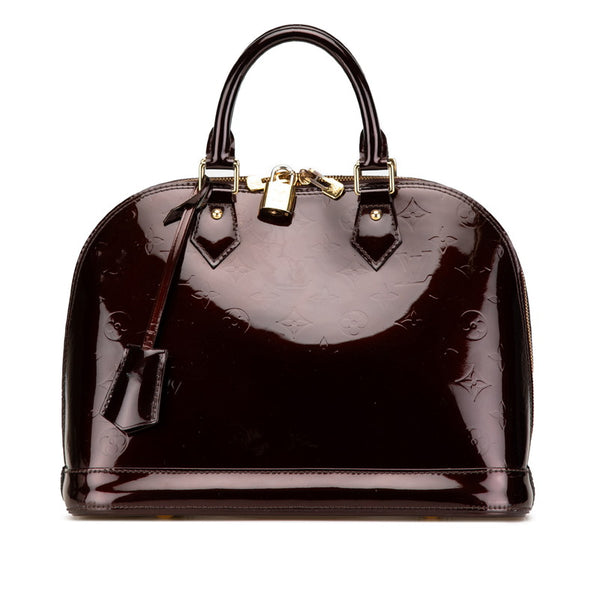 ルイ ヴィトン モノグラム ヴェルニ アルマPM ハンドバッグ M91611 アマラント パープル パテントレザー レディース LOUIS VUITTON 【中古】