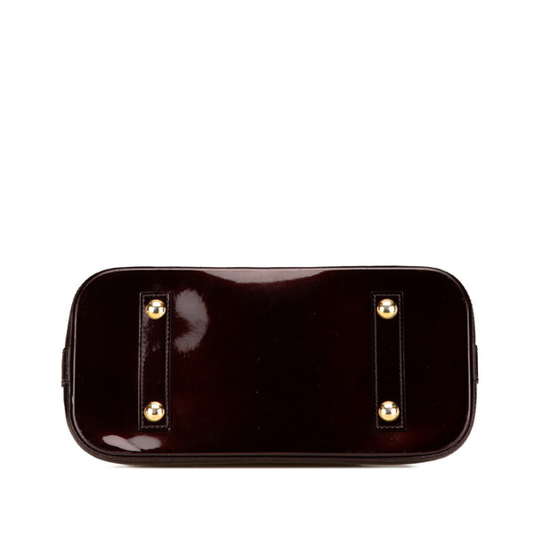 ルイ ヴィトン モノグラム ヴェルニ アルマPM ハンドバッグ M91611 アマラント パープル パテントレザー レディース LOUIS VUITTON 【中古】