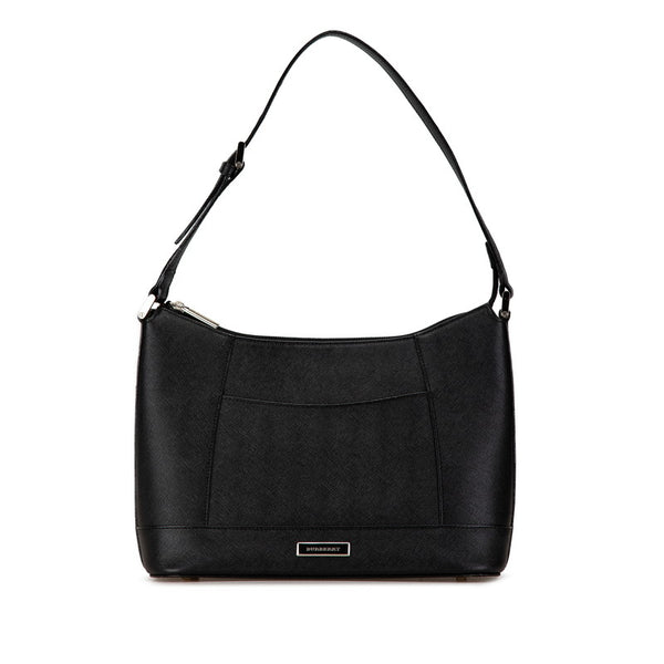 バーバリー ノバチェック ワンショルダーバッグ ハンドバッグ ブラック レザー レディース BURBERRY 【中古】