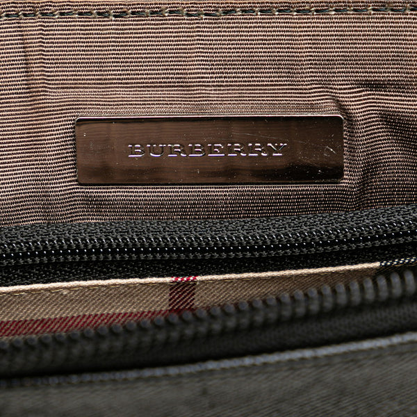 バーバリー ノバチェック ワンショルダーバッグ ハンドバッグ ブラック レザー レディース BURBERRY 【中古】