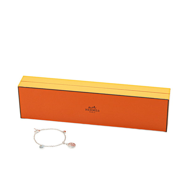 エルメス エクスリブリス ST ブレスレット SV925 シルバー K18PG ピンクゴールド レディース HERMES 【中古】