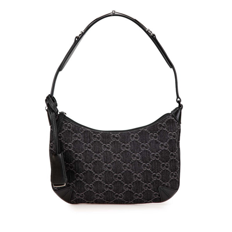 グッチ GGデニム ホースビットスリム スモールショルダーバッグ 774719 ブラック デニム レザー レディース GUCCI 【中古】