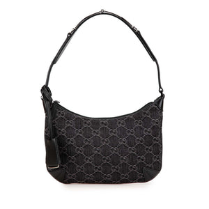 グッチ GGデニム ホースビットスリム スモールショルダーバッグ 774719 ブラック デニム レザー レディース GUCCI 【中古】