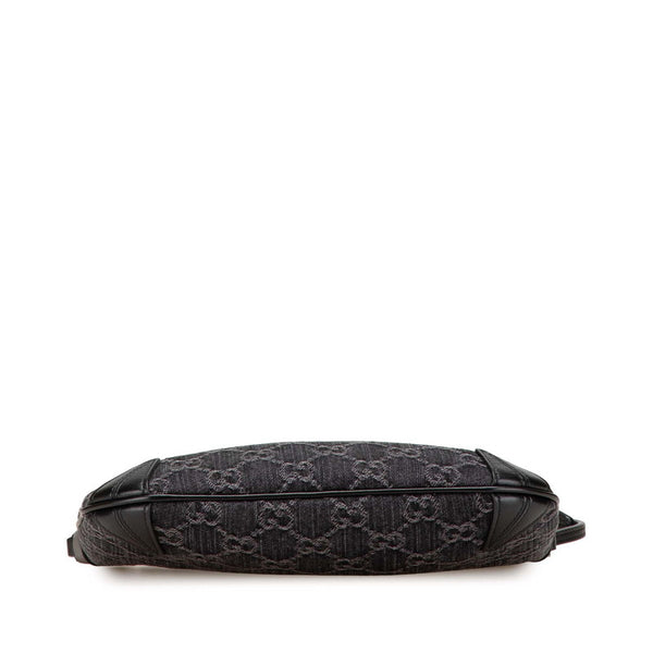 グッチ GGデニム ホースビットスリム スモールショルダーバッグ 774719 ブラック デニム レザー レディース GUCCI 【中古】