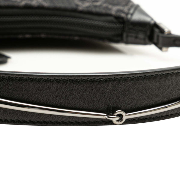 グッチ GGデニム ホースビットスリム スモールショルダーバッグ 774719 ブラック デニム レザー レディース GUCCI 【中古】
