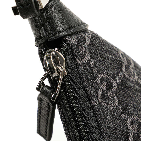 グッチ GGデニム ホースビットスリム スモールショルダーバッグ 774719 ブラック デニム レザー レディース GUCCI 【中古】