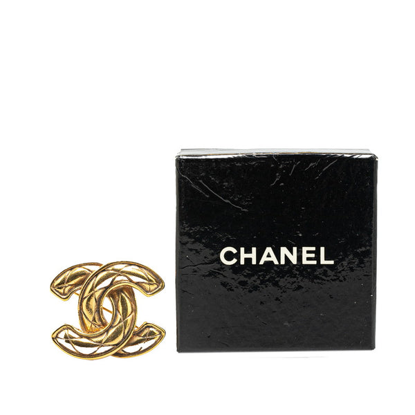 シャネル ヴィンテージ マトラッセ ココマーク ブローチ ゴールド メッキ レディース CHANEL 【中古】