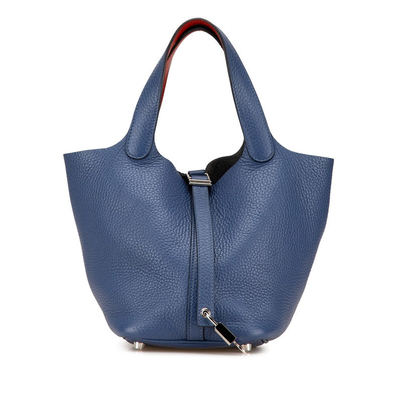 エルメス ピコタンロックPM エクラ ハンドバッグ ブルーブライトン カプシーヌ レッド トリヨンクレマンス ヴォースイフト レディース HERMES 【中古】