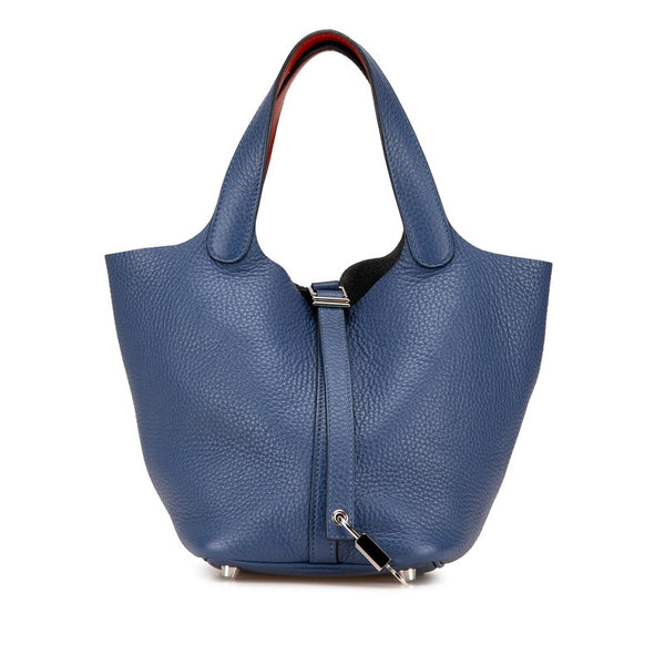 エルメス ピコタンロックPM エクラ ハンドバッグ ブルーブライトン カプシーヌ レッド トリヨンクレマンス ヴォースイフト レディース HERMES 【中古】