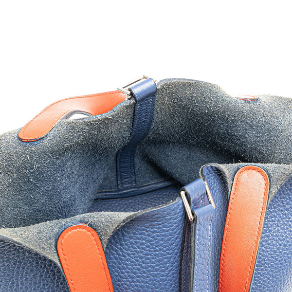 エルメス ピコタンロックPM エクラ ハンドバッグ ブルーブライトン カプシーヌ レッド トリヨンクレマンス ヴォースイフト レディース HERMES 【中古】