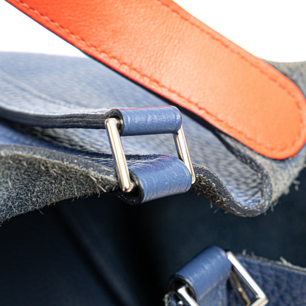 エルメス ピコタンロックPM エクラ ハンドバッグ ブルーブライトン カプシーヌ レッド トリヨンクレマンス ヴォースイフト レディース HERMES 【中古】