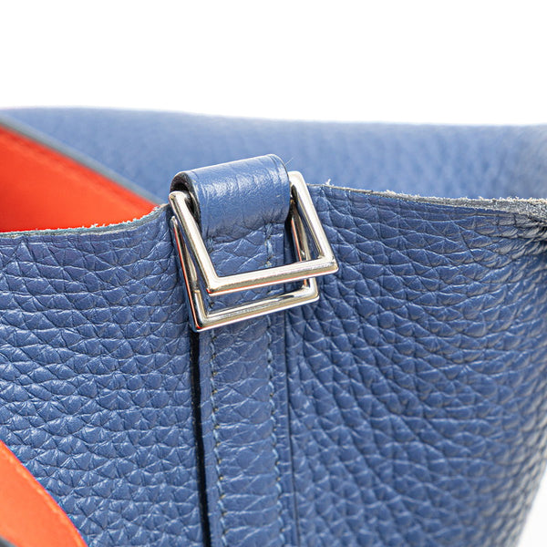 エルメス ピコタンロックPM エクラ ハンドバッグ ブルーブライトン カプシーヌ レッド トリヨンクレマンス ヴォースイフト レディース HERMES 【中古】