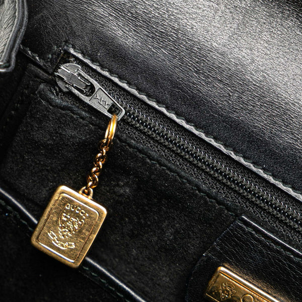 グッチ ハンドバッグ 000 46 0103 ブラック ブラウン レザー プラスチック レディース GUCCI 【中古】