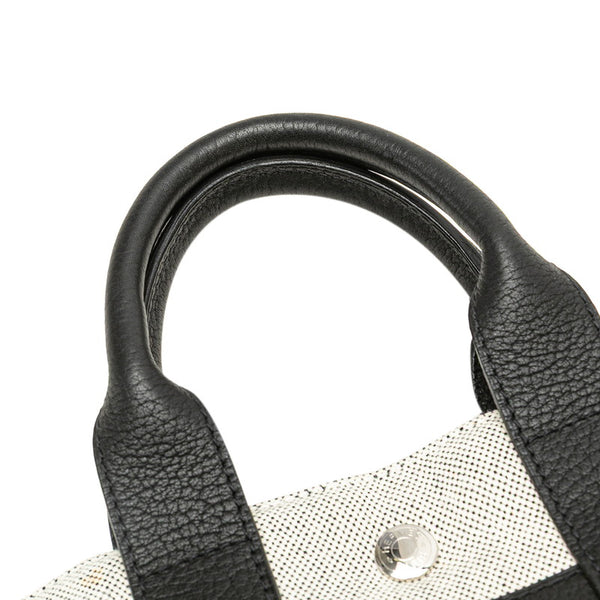 エルメス サックアーネPM トートバッグ ハンドバッグ グレー ブラック トワルアッシュ レザー レディース HERMES 【中古】