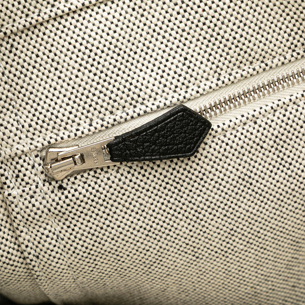 エルメス サックアーネPM トートバッグ ハンドバッグ グレー ブラック トワルアッシュ レザー レディース HERMES 【中古】
