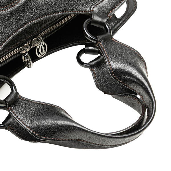 カルティエ マルチェロ ハンドバッグ ショルダーバッグ 2WAY ブラック レザー レディース CARTIER 【中古】