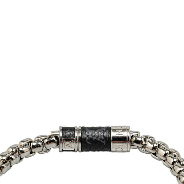 ルイ ヴィトン モノグラム エクリプス ブレスレット M63107  シルバー メタル PVC メンズ LOUIS VUITTON 【中古】